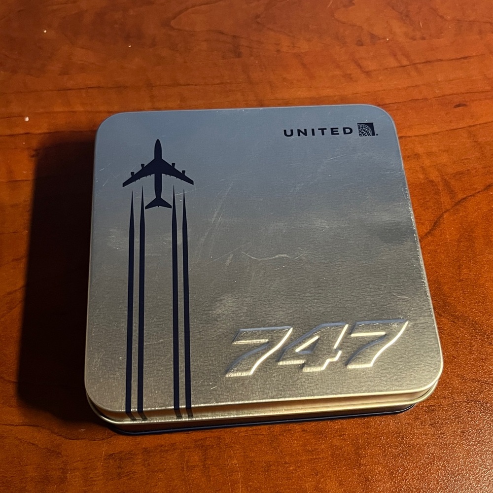 United Airlines 747 Amenity Kit Tin